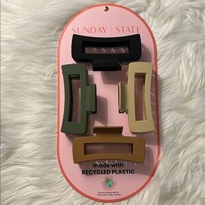 Sunday State Large Hair Claw Clip Set